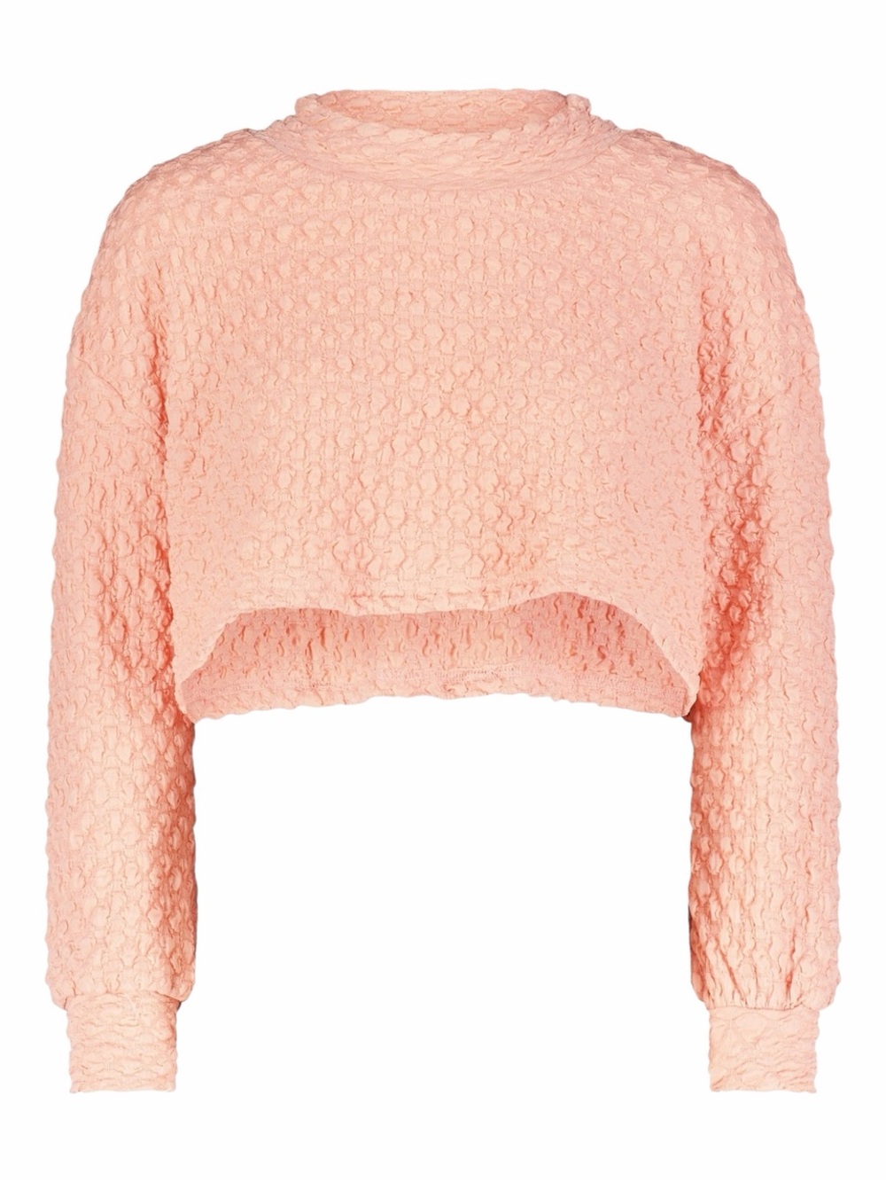 NWT! Aleeza Paris Coral Jiffy Pop Textured Loose Crop Top. Size Medium.
